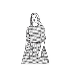 Standing Woman Silhouette - Minimalist Female Character - standing woman silhouette - standing woman vector - standing woman doodle - woman illustration - standing woman line art

