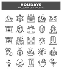 Collection of 25 Holidays. A Diverse Celebration of Festive Traditions