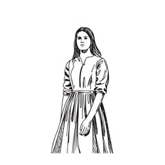 Standing Woman Silhouette - Minimalist Woman Figure - standing woman silhouette - standing woman vector - standing woman doodle - woman illustration - standing woman line art

