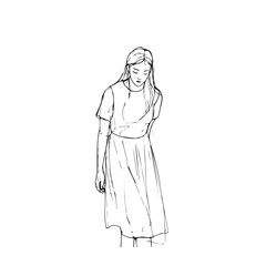 Standing Woman Silhouette - Clean Digital Art Design - standing woman silhouette - standing woman vector - standing woman doodle - woman illustration - standing woman line art


