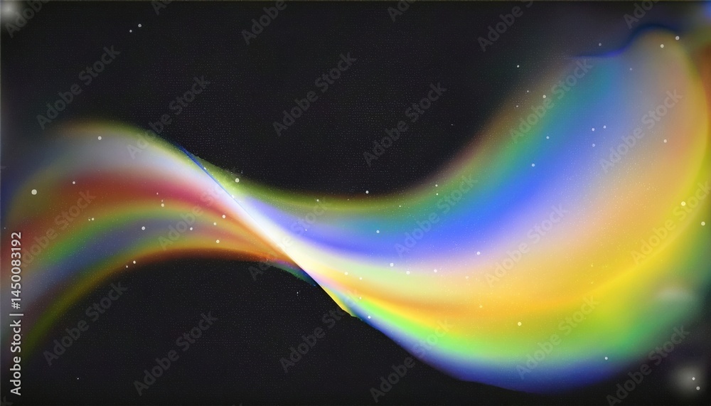 Poster colorful light wave on black space background for digital art, web design, print graphics, futuristi