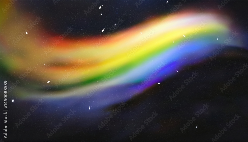 Poster colorful light wave on black space background for digital art, web design, print graphics, futuristi