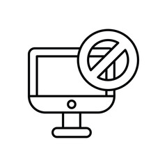 No Computer Icon vector stock illustration