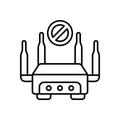 No Router Icon vector stock illustration