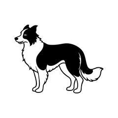 Border Collie Herding Vector Illustration