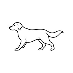 Running Golden Retriever Side View Silhouette