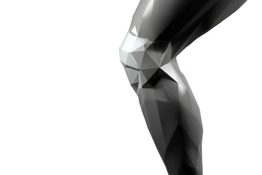 Stylized polygonal representation of a human leg joint in digital art