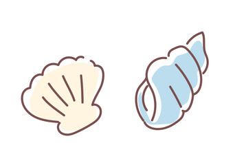 シンプルかわいい貝のベクターイラスト