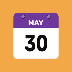 30 may calender icon text page monthly web design.