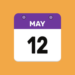 12 may calender icon text page monthly web design.