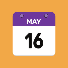 16 may calender icon text page monthly web design.