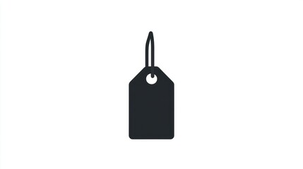 Simple black price tag isolated on white