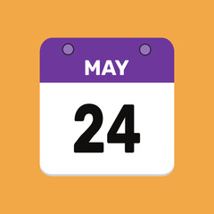 24 may calender icon text page monthly web design.
