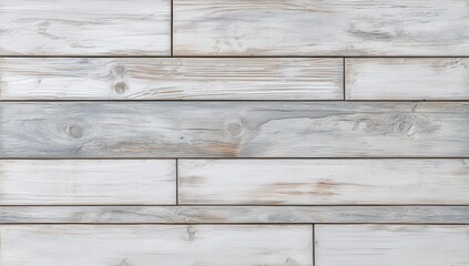 Obraz premium Light gray wooden planks with a rustic, weathered texture and natural grain patterns.