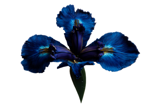 Blue iris flower with transparent background for design projects