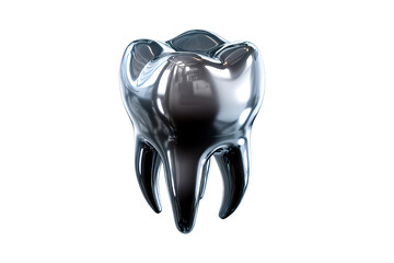 Realistic 3D model of a tooth with transparent background