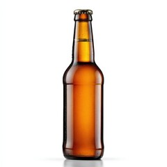 Cold Beer Bottle Mockup Amber Glass Bottle with Condensation Perfect for Branding and Advertising
