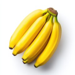 A Bunch of Ripe Yellow Bananas Isolated on White Background Perfect for Healthy Eating and Tropical Fruit Concepts
