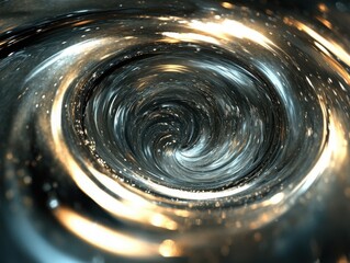 Radiant Abstract Vortex Swirl of Digital Energy Flow, a Hypnotic Tunnel of Light and Mystery