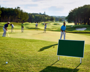 Obraz premium blank banner or golf course yard sign.