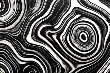 Abstract black and white swirl pattern with concentric circles