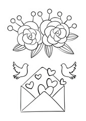 Set Hand drawn ornamental element