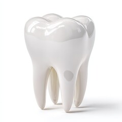 Healthy Human Molar Tooth 3D Rendering Isolated on White Background for Dental Care