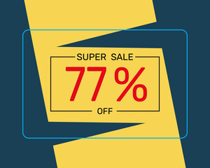 super sale 77% offer icon vector design