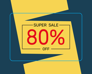 super sale 80% offer icon vector design