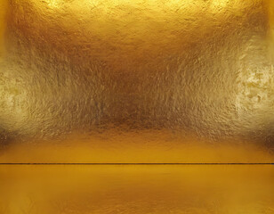 Golden background with copy text space. Gold texture. Beautiful luxury and elegant gold background. Shiny golden wall texture