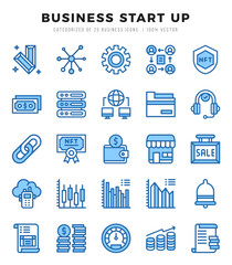 Business Start Up icons Pack. Two Color icons set. Business Start Up collection set.