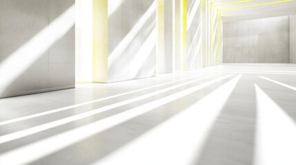 Obraz premium Abstract white presentation slide with a hint of yellow stripes, airy and simple background for business or education