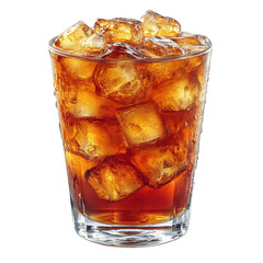 Iced tea refreshment a cool drink with ice cubes in a glass for summer beverage and thirst quencher image on transparent background