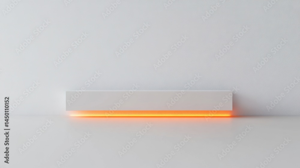 Fototapete presentation-ready white background with delicate orange stripe accents and ample space for text or 