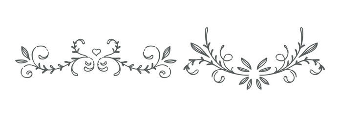 Set Hand drawn ornamental element