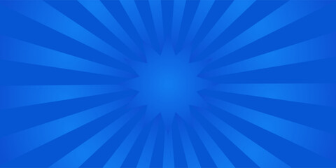 Blue comic sunburst effect background with halftone. Pop art comic-style vector background. Suitable for templates, sale banners, events, ads, web and pages