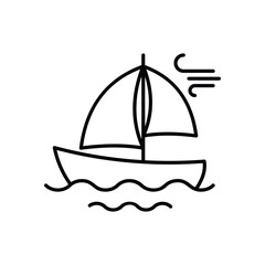 Wind-Powered Sailboat Icon vector stock illustration