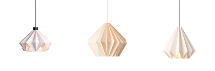 Geometric paper origami-inspired modern lighting fixtures