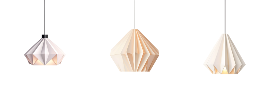 Geometric paper origami-inspired modern lighting fixtures