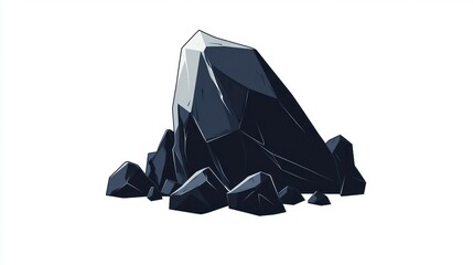 Cartoon rock pile on white background