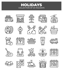 Collection of 25 Holidays. A Visual Guide to Festive Experiences