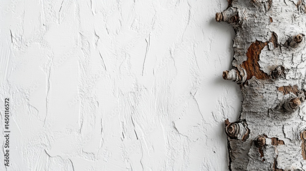 Fototapete presentation-ready white background with subtle brown bark pattern accents and open space for clean 