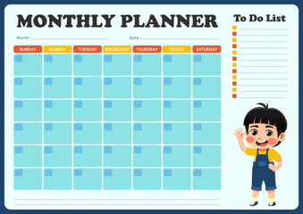 monthly planning design with child theme