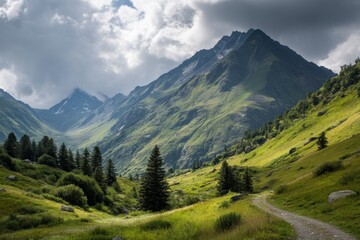 Obraz premium Majestic mountain scenery for tranquil nature backgrounds and outdoor adventure lovers