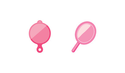 Obraz premium Pink handheld mirrors icons set for beauty