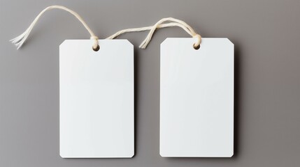 Two miniature gift tags tied together