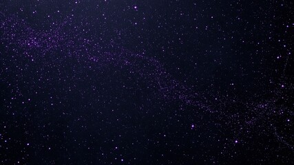 Fototapeta premium Cosmic Dust Trail: A mesmerizing cosmic scene featuring a vibrant purple dust trail streaking across a deep dark night sky, studded with countless stars.