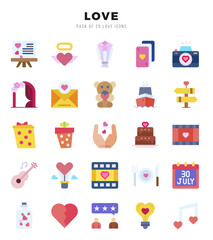 Love Flat icons. Vector Flat illustration.