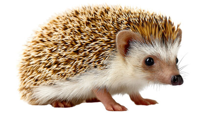 Obraz premium The Curious Hedgehog: The detailed portrait of an adorable hedgehog captivates, revealing its spiky coat and inquisitive gaze. Perfect for a close-up on wildlife