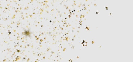 Beautiful golden stars on white background. Perfect for holidays, celebrations, and more!